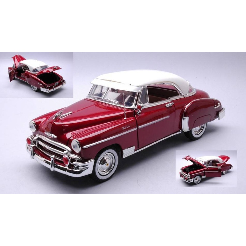 SCALE MODEL COMPATIBLE WITH CHEVROLET BEL AIR 1950 METALLIC RED 1:18 MOTORMAX MTM73111R