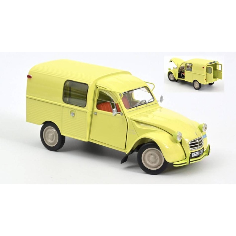 SCALE MODEL COMPATIBLE WITH CITROEN 2CV FOURGONNETTE AK350 1966 PASTIS YELLOW 1:18 NOREV NV181488