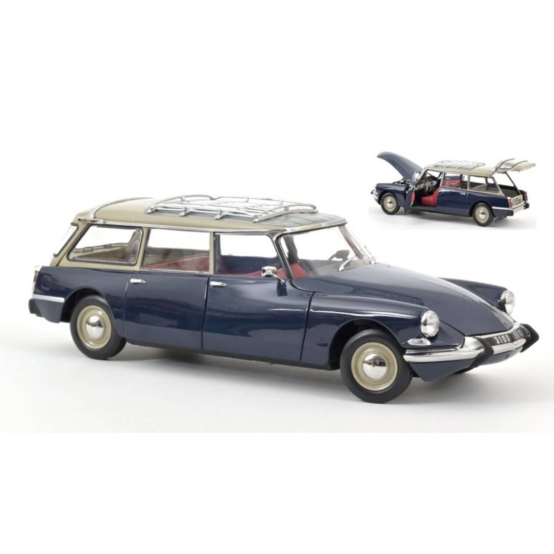 SCALE MODEL COMPATIBLE WITH CITROEN ID 19 BREAK 1967 BLUE 1:18 NOREV NV181770