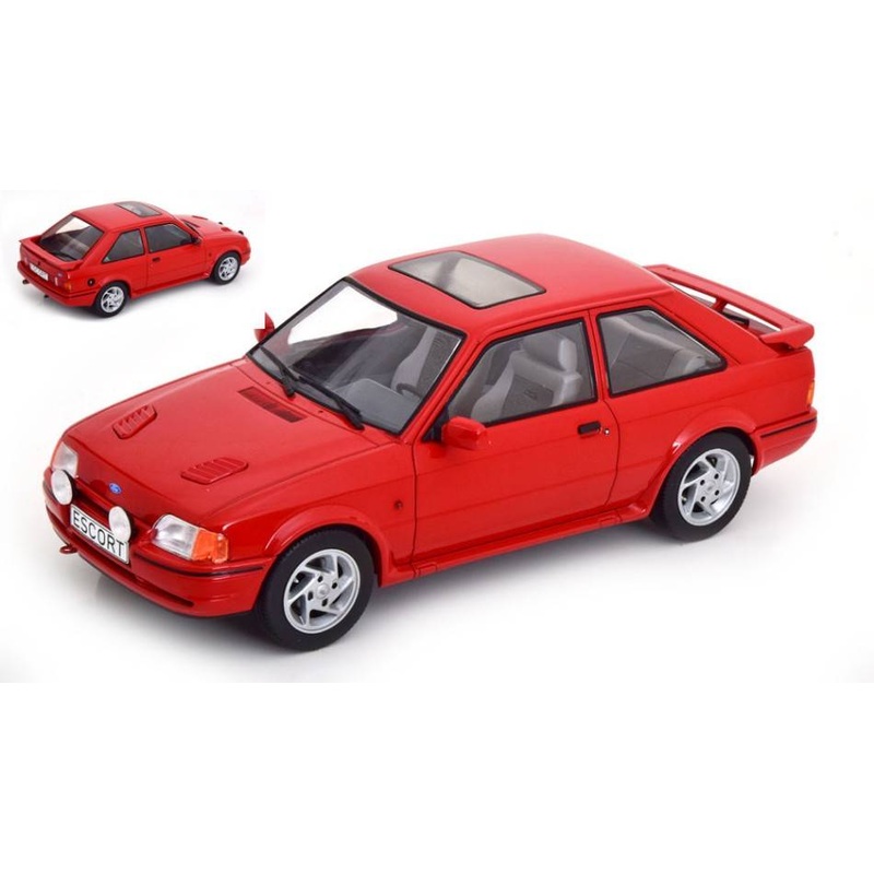 SCALE MODEL COMPATIBLE WITH FORD ESCORT MK IV RS TURBO S2 1990 RED 1:18 MODELCARGROUP MCG18273