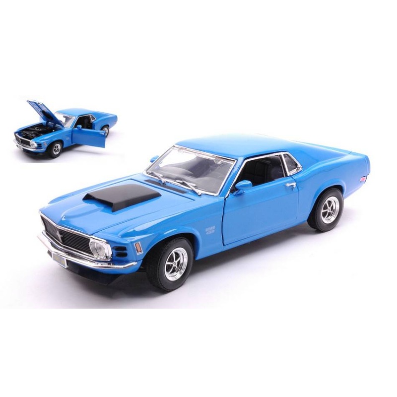 SCALE MODEL COMPATIBLE WITH FORD MUSTANG BOSS 429 1970 BLUE 1:18 MOTORMAX MTM73154B