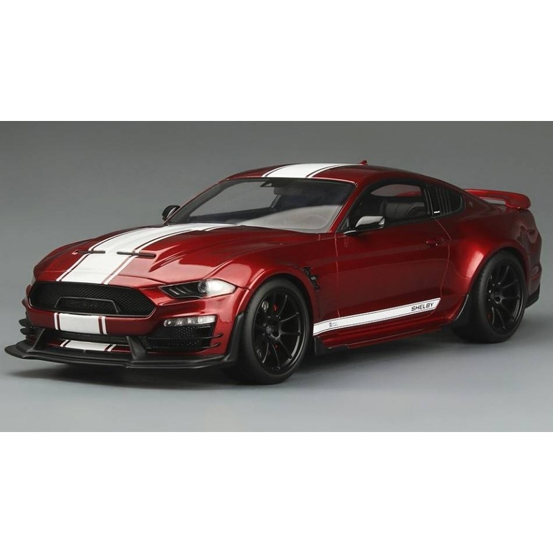 SCALE MODEL COMPATIBLE WITH FORD SHELBY MUSTANG SUPER SNAKE DARK RED/WHITE 1:18 GT SPIRIT GT397