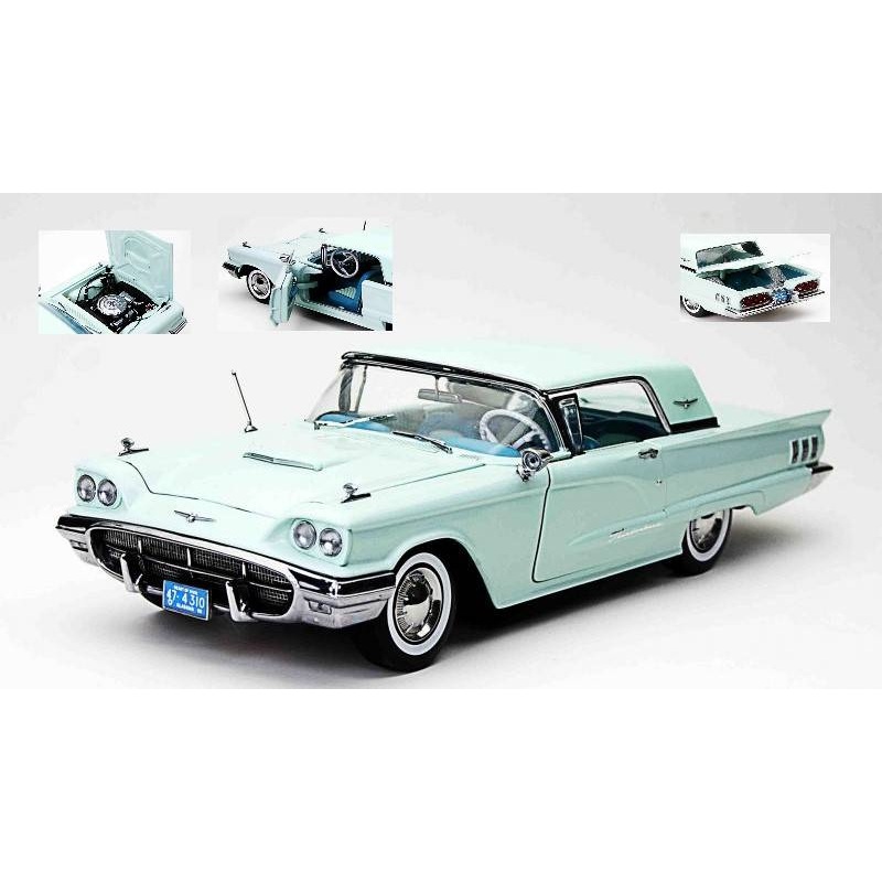SCALE MODEL COMPATIBLE WITH FORD THUNDERBIRD HARD TOP 1960 LIGHT BLUE 1:18 SUNSTAR SS4310