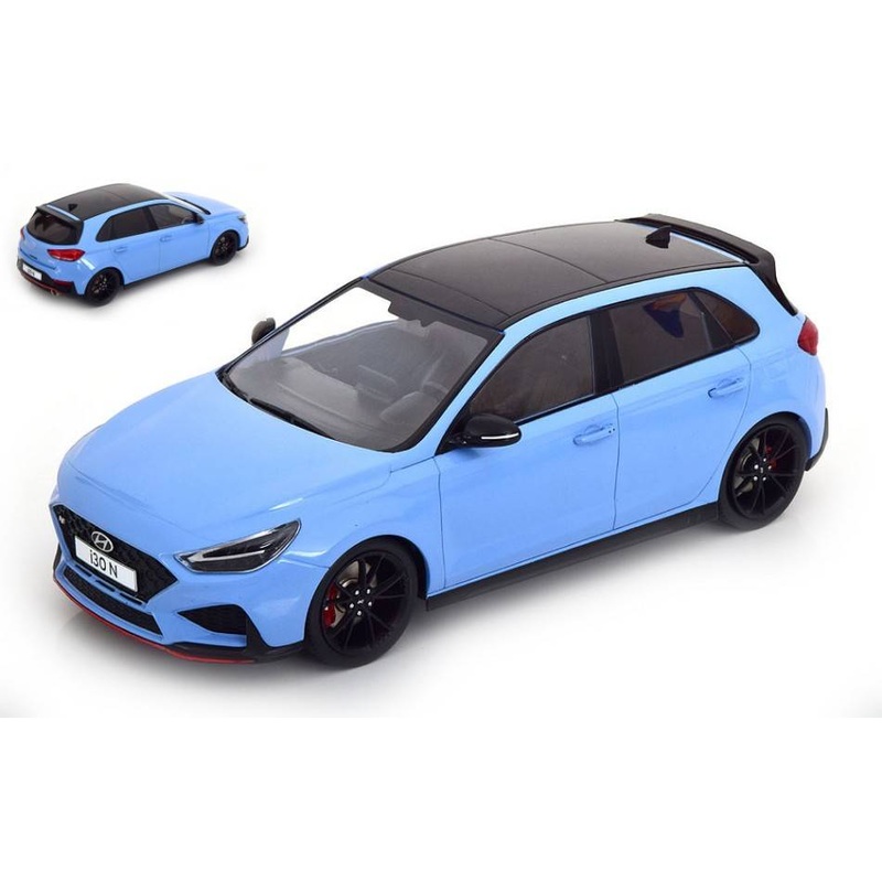 SCALE MODEL COMPATIBLE WITH HYUNDAI i30 N 2021 LIGHT BLUE 1:18 MODELCARGROUP MCG18374
