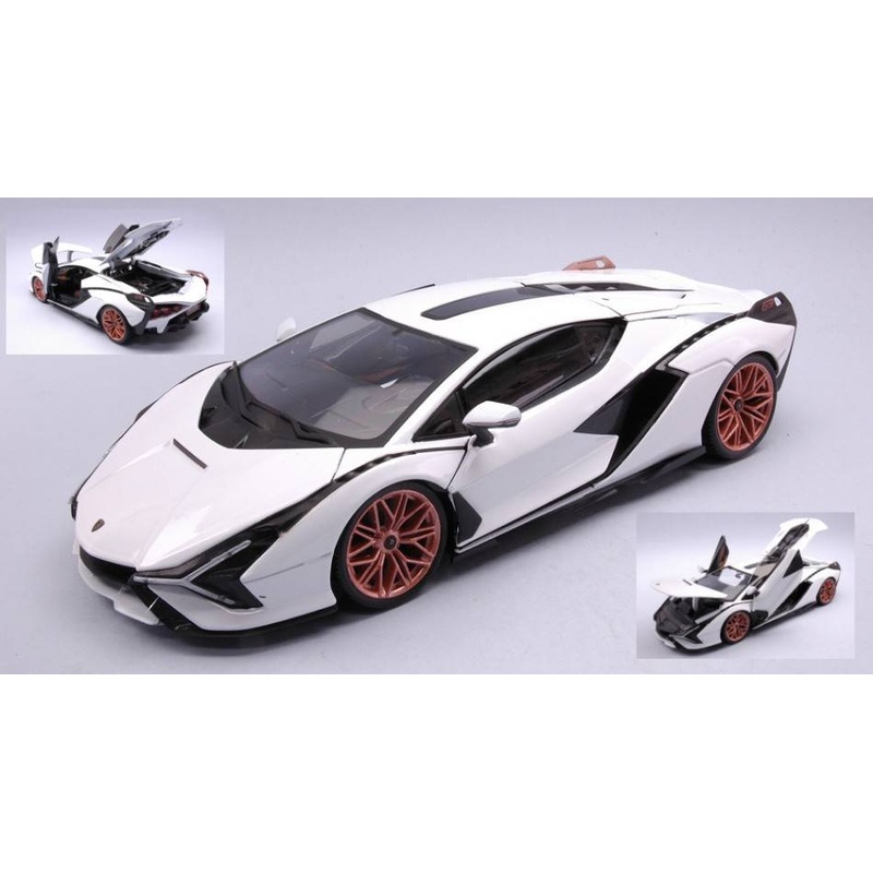 SCALE MODEL COMPATIBLE WITH LAMBORGHINI SIAN FKP 37 2019 WHITE 1:18 BURAGO BU11046W