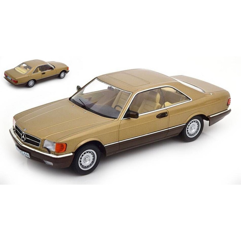 SCALE MODEL COMPATIBLE WITH MERCEDES 500 SEC C126 1987 GOLD METALLIC 1:18 KK SCALE KKDC180335