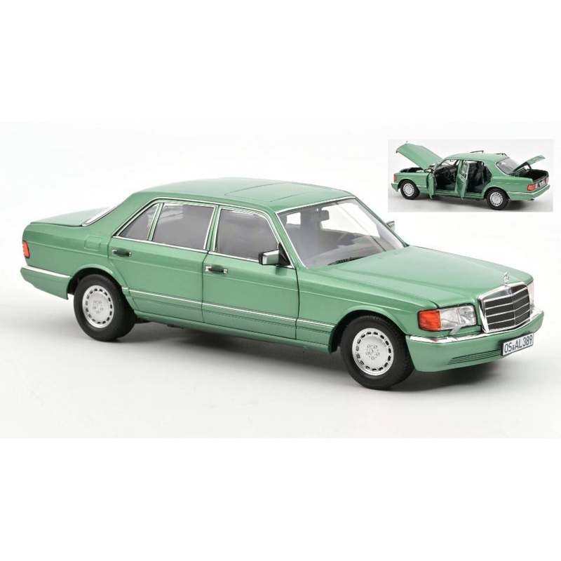 SCALE MODEL COMPATIBLE WITH MERCEDES 500 SEL 1991 LIGHT GREEN METALLIC 1:18 NOREV NV183469