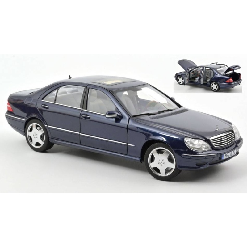 SCALE MODEL COMPATIBLE WITH MERCEDES S55 AMG 2000 BLUE METALLIC 1:18 NOREV NV183817
