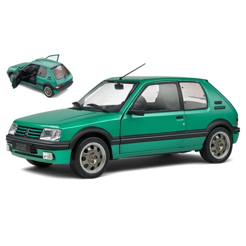 SCALE MODEL COMPATIBLE WITH PEUGEOT 205 GTI GRIFFE 1992 FLUORITE GREEN 1:18 SOLID SL1801712