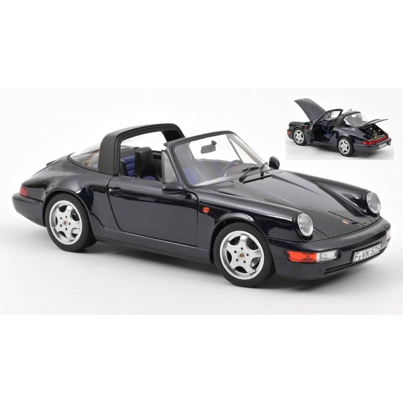 SCALE MODEL COMPATIBLE WITH PORSCHE 911 CARRERA 4 TARGA 1991 BLUE METALLIC 1:18 NOREV NV187340