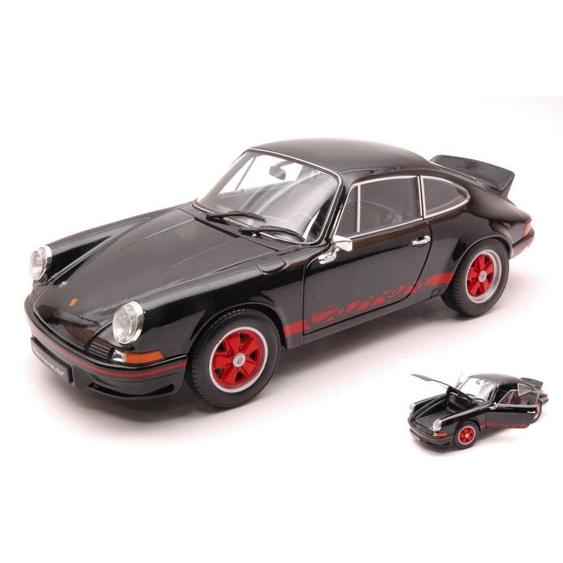 SCALE MODEL COMPATIBLE WITH PORSCHE 911 CARRERA RS 1973 BLACK/RED 1:18 WELLY WE18044BK