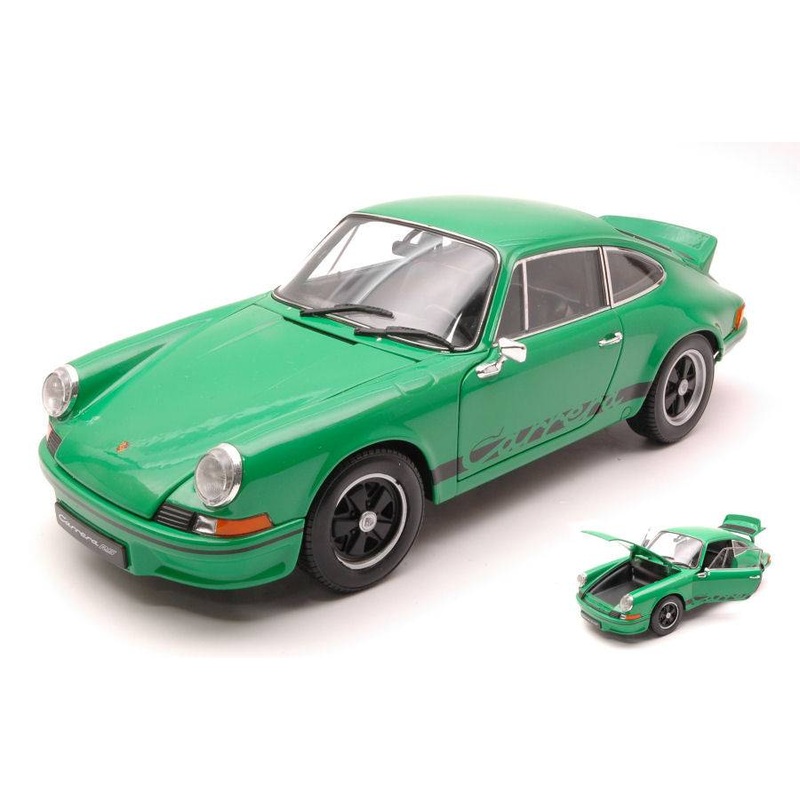 SCALE MODEL COMPATIBLE WITH PORSCHE 911 CARRERA RS 1973 GREEN/BLACK 1:18 WELLY WE18044GR