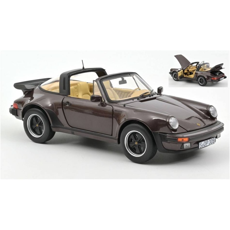 SCALE MODEL COMPATIBLE WITH PORSCHE 911 TURBO TARGA 1987 BROWN METALLIC 1:18 NOREV NV187665