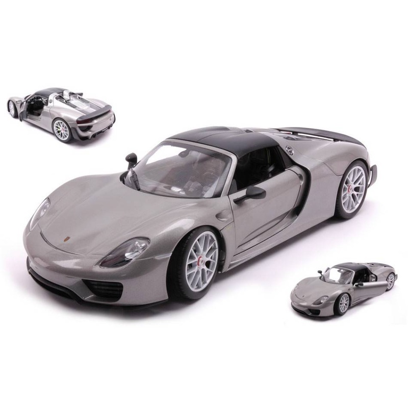 SCALE MODEL COMPATIBLE WITH PORSCHE 918 SPYDER W/CLOSED TOP GRAY 1:18 WELLY WE18051WSGY