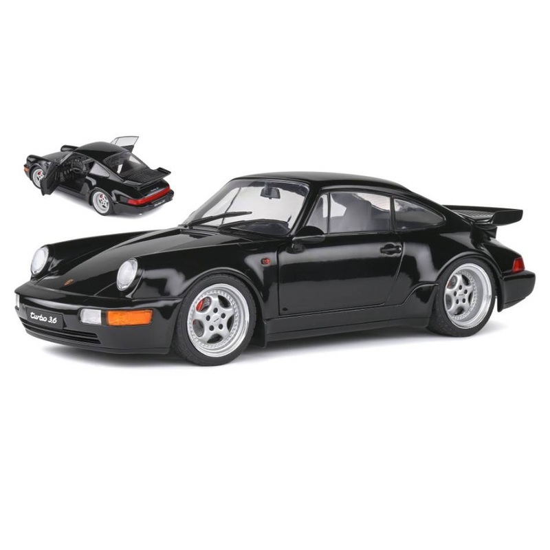 SCALE MODEL COMPATIBLE WITH PORSCHE 964 (964) 3.6 TURBO 1993 BLACK 1:18 SOLID SL1803404