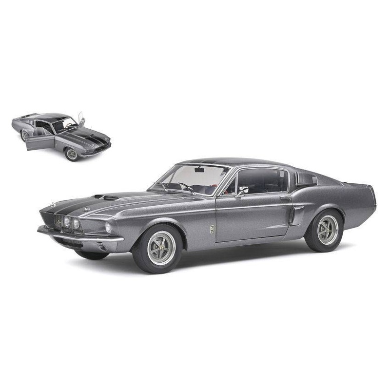 SCALE MODEL COMPATIBLE WITH SHELBY GT500 1967 GRAY & BLACK STRIPES 1:18 SOLID SL1802905