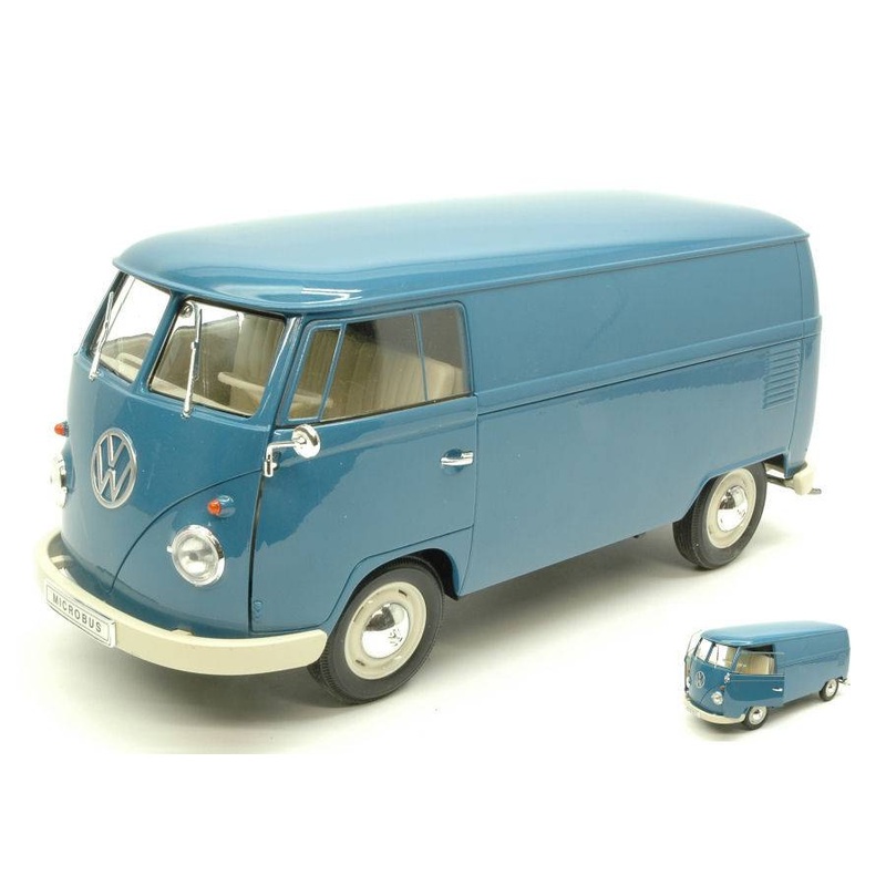 SCALE MODEL COMPATIBLE WITH VW T1 BUS 1963 PASTEL BLUE 1:18 WELLY WE18053BL