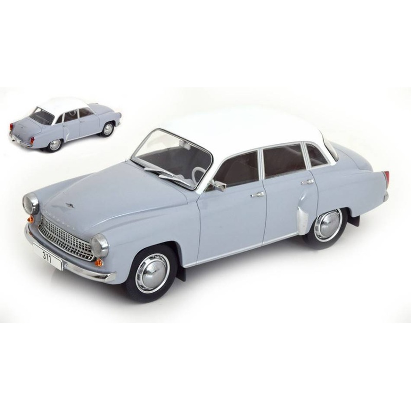 SCALE MODEL COMPATIBLE WITH WARTBURG 311 GREY/WHITE 1:18 MODELCARGROUP MCG18301