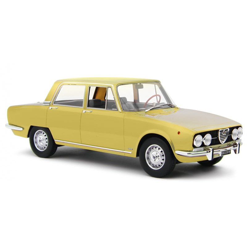 SCALE MODEL COMPATIBLE WITH ALFA 2000 BERLINA 1971 PIPER YELLOW 1:18 LAUDO RACING LM141E