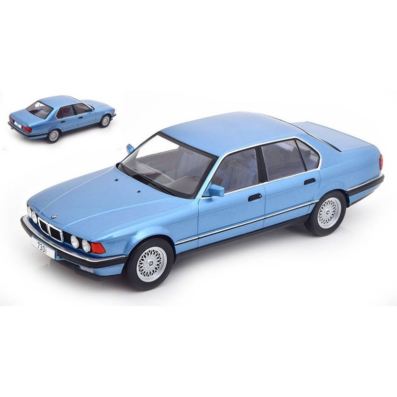 SCALE MODEL COMPATIBLE WITH BMW 730i (E32) 7 SERIES METALLIC LIGHT BLUE 1:18 MODELCARGROUP MCG18160