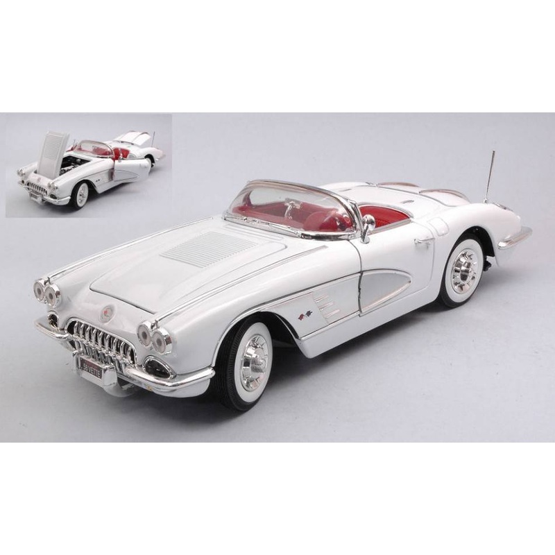 SCALE MODEL COMPATIBLE WITH CHEVROLET CORVETTE 1958 WHITE 1:18 MOTORMAX MTM73109W