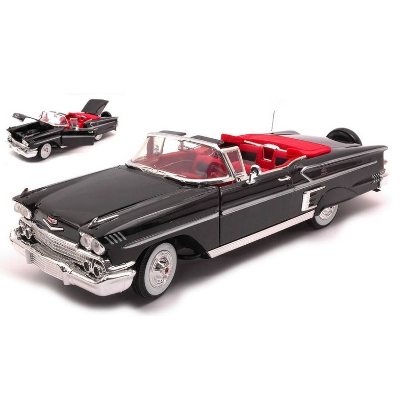 SCALE MODEL COMPATIBLE WITH CHEVROLET IMPALA CONVERTIBLE 1958 BLACK 1:18 MOTORMAX MTM73112BK