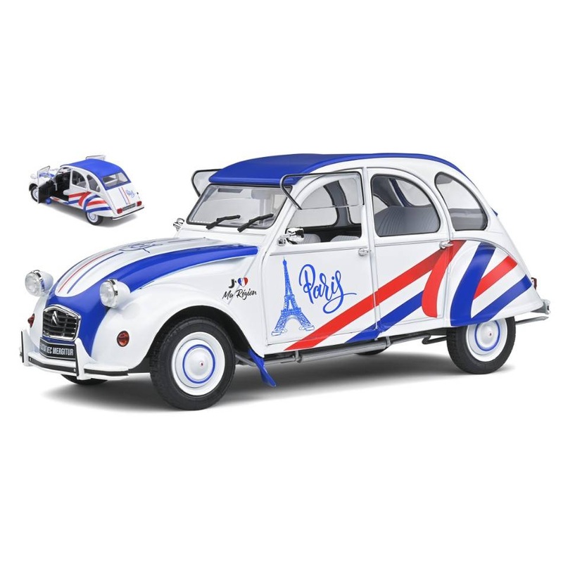 SCALE MODEL COMPATIBLE WITH CITROEN 2CV 6 1982 REGION PARIS 1:18 SOLID SL1805018