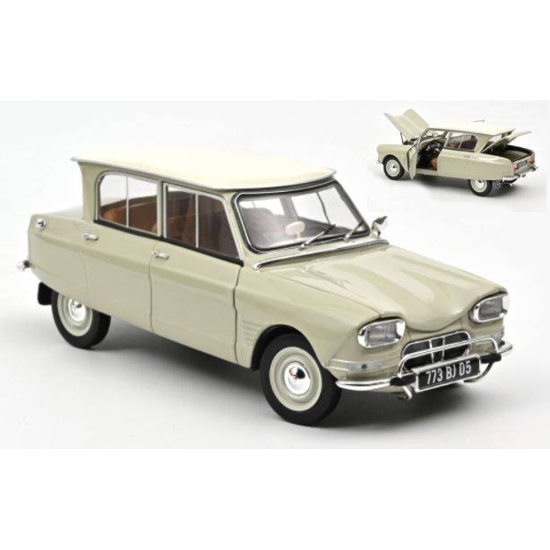 SCALE MODEL COMPATIBLE WITH CITROEN AMI 6 1965 PAVOS WHITE 1:18 NOREV NV181529