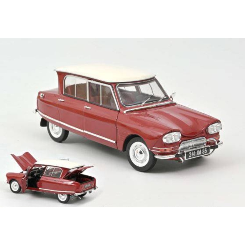 SCALE MODEL COMPATIBLE WITH CITROEN AMI 6 CLUB 1968 CORSAIRE RED 1:18 NOREV NV181602
