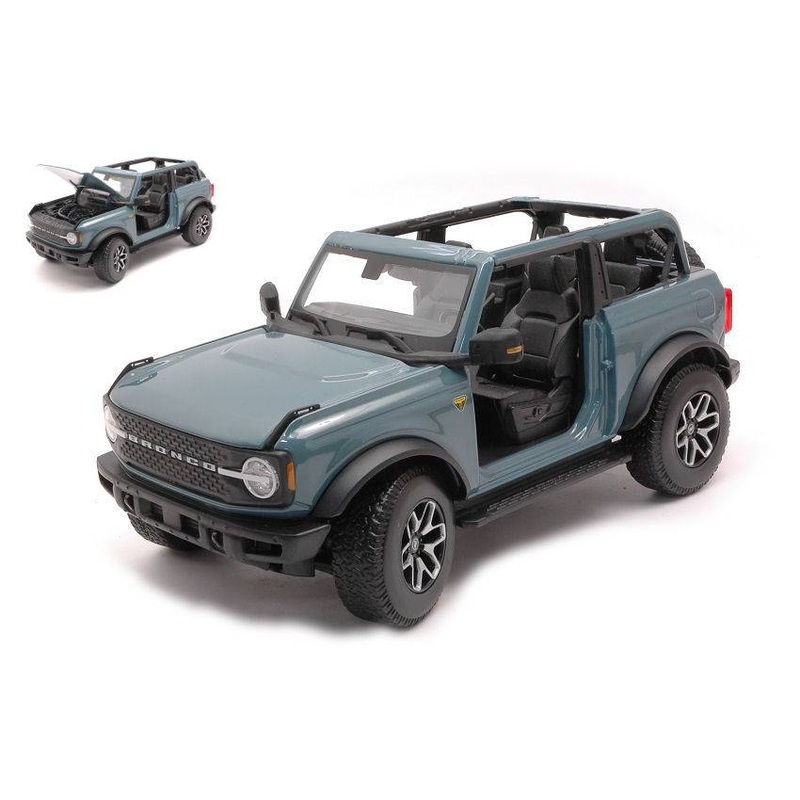 SCALE MODEL COMPATIBLE WITH FORD BRONCO BADLANDS NO DOOR 2021 LIGHT BLUE 1:18 MAISTO MI31457B