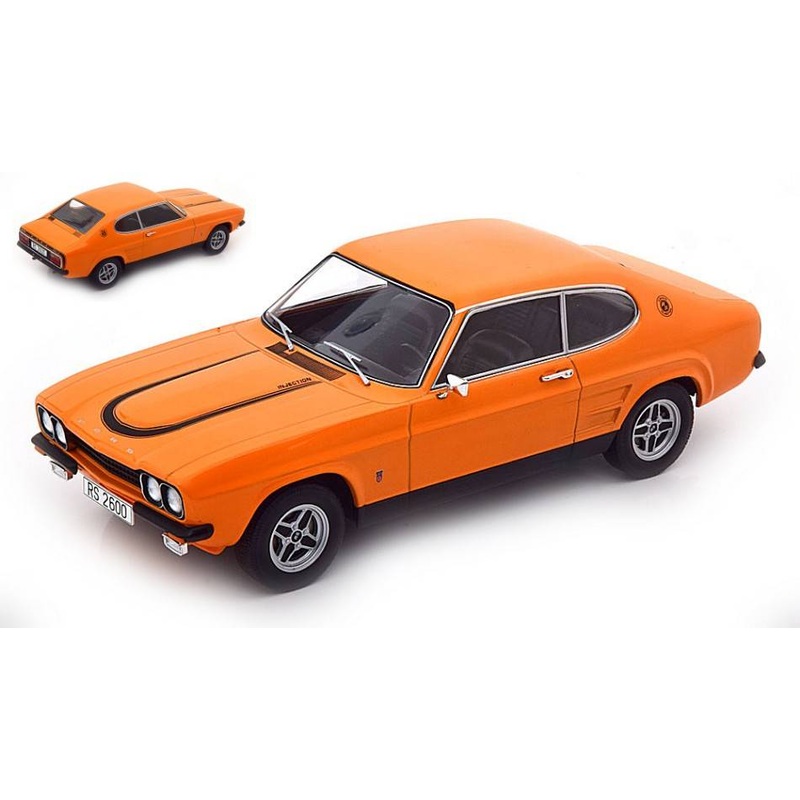 SCALE MODEL COMPATIBLE WITH FORD CAPRI MKI RS2600 ORANGE/BLACK 1:18 MODELCARGROUP MCG18295