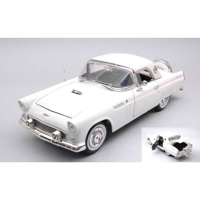 SCALE MODEL COMPATIBLE WITH FORD THUNDERBIRD 1956 HARDTOP WHITE 1:18 MOTORMAX MTM73176W