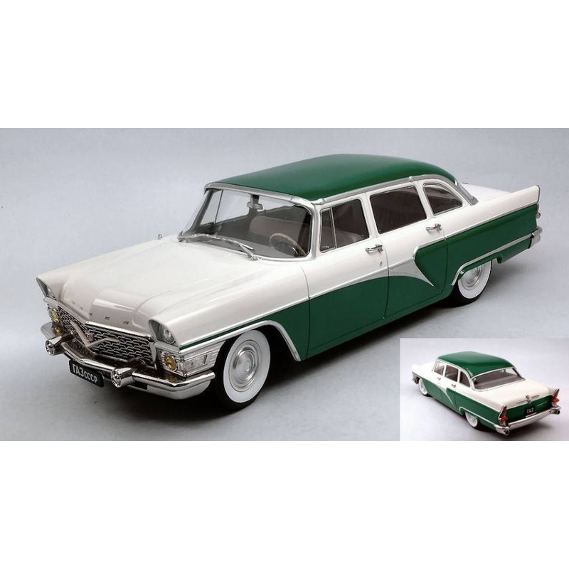 SCALE MODEL COMPATIBLE WITH GAZ 13 SEAGULL 1959 GREEN/WHITE 1:18 TRIPLE 9 T9-1800252