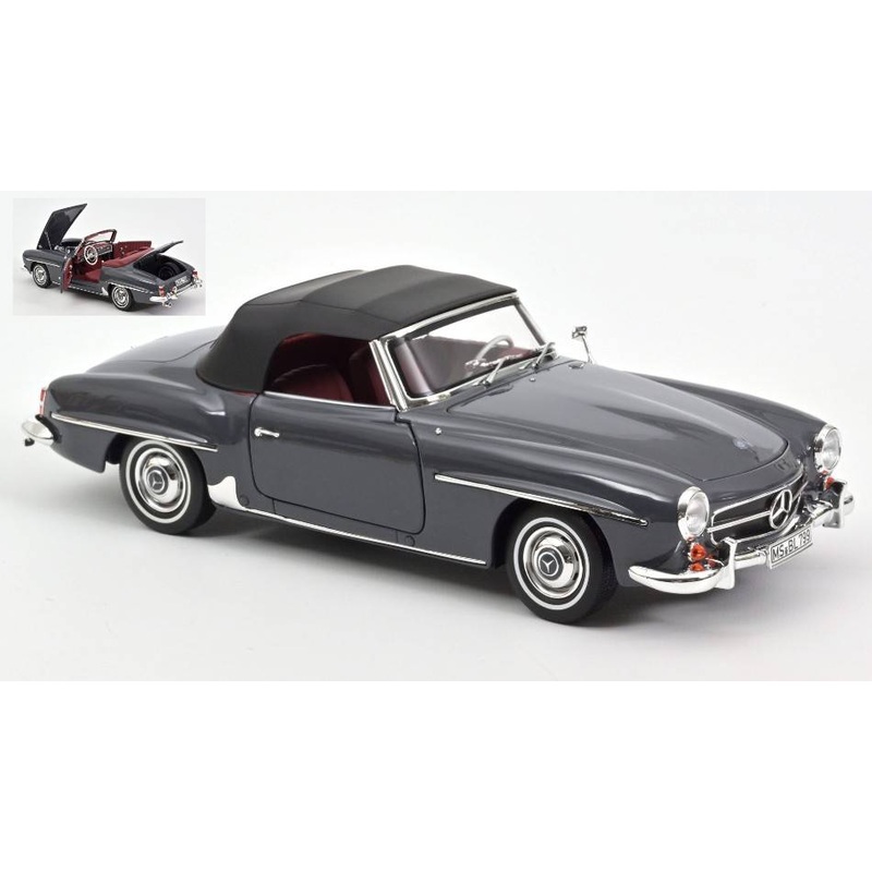 SCALE MODEL COMPATIBLE WITH MERCEDES 190 SL 1957 GRAY 1:18 NOREV NV183402