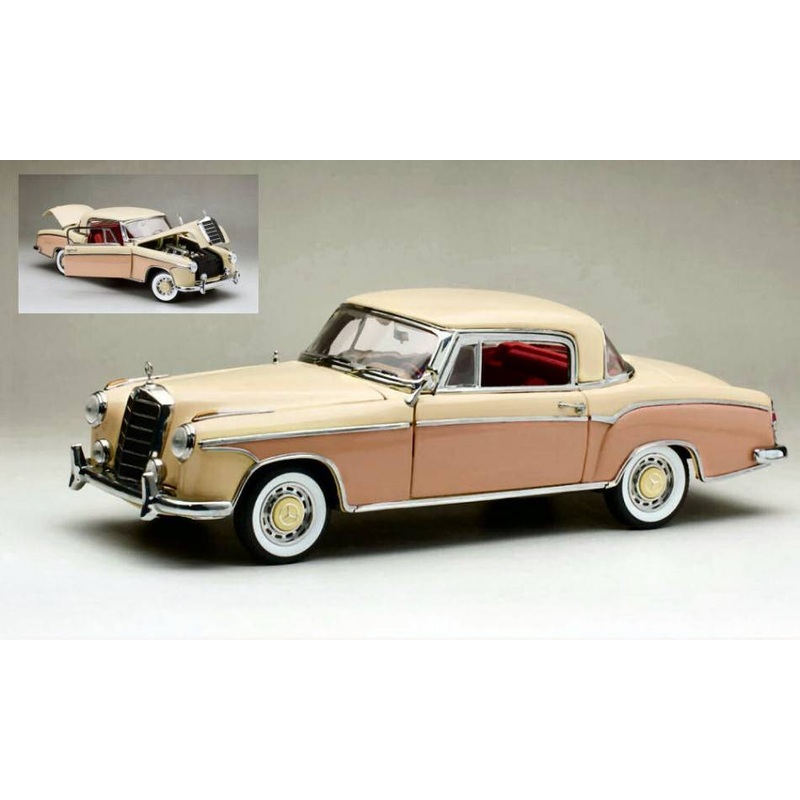 SCALE MODEL COMPATIBLE WITH MERCEDES 220 SE COUPE' (W128) LIGHT BEIGE/PINK 1:18 SUNSTAR SS3591