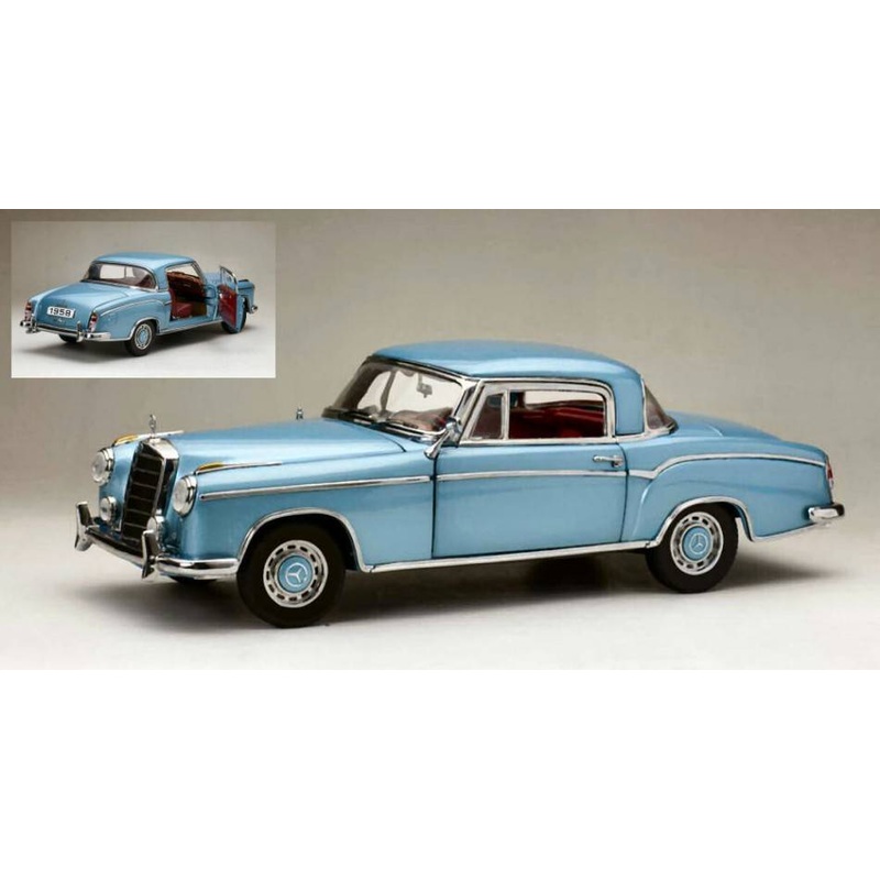 SCALE MODEL COMPATIBLE WITH MERCEDES 220 SE COUPE' (W128) METALLIC LIGHT BLUE 1:18 SUNSTAR SS3592
