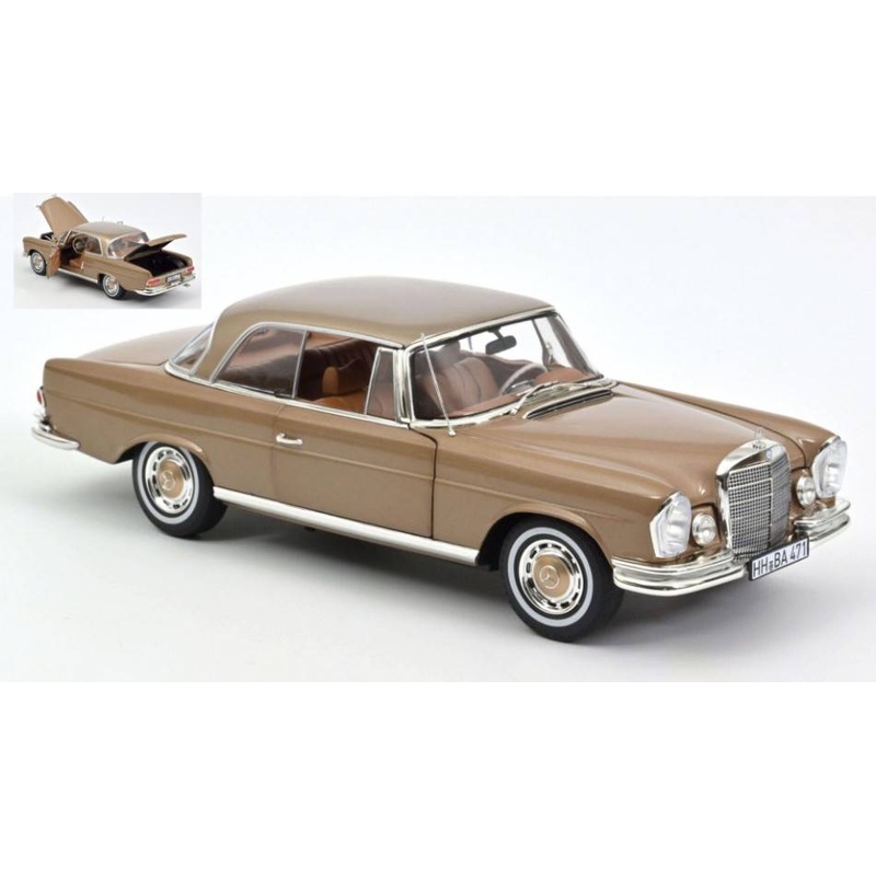 SCALE MODEL COMPATIBLE WITH MERCEDES 250 SE COUPE' 1969 GOLD METALLIC 1:18 NOREV NV183759