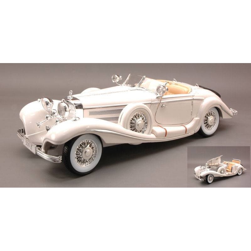 SCALE MODEL COMPATIBLE WITH MERCEDES 500K 1936 WHITE 1:18 MAISTO MI36055W
