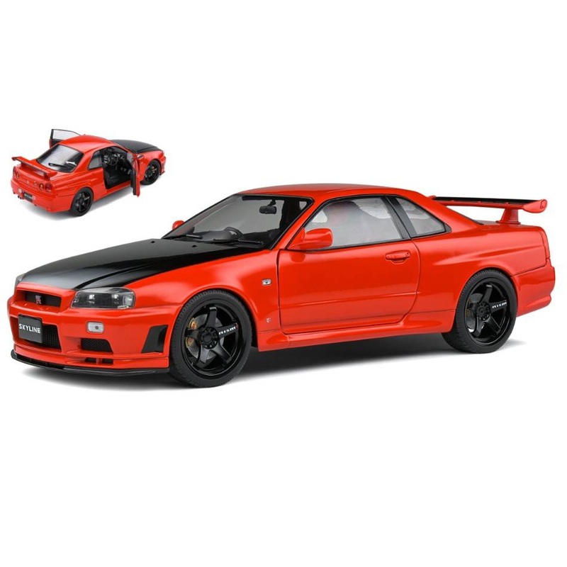 SCALE MODEL COMPATIBLE WITH NISSAN SKYLINE (R34) GT-R 1999 ACTIVE RED 1:18 SOLID SL1804305