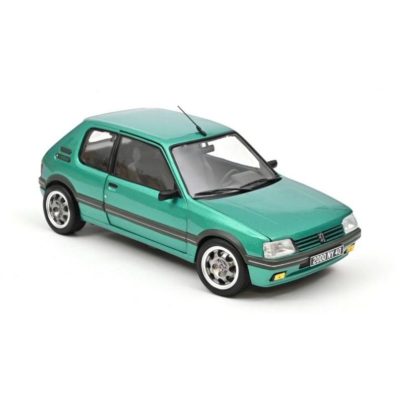 SCALE MODEL COMPATIBLE WITH PEUGEOT 205 GRIFFE 1990 GREEN MET.1:18 REEDITION NOREV NV184850