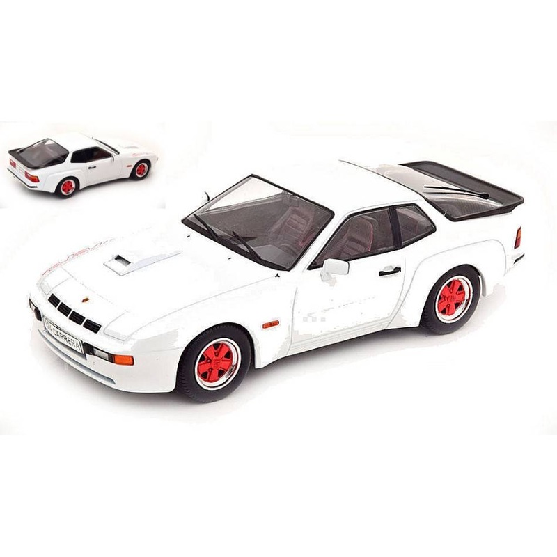 SCALE MODEL COMPATIBLE WITH PORSCHE 924 CARRERA GT WHITE WITH RED WHEEL RIMS 1:18 MODELCARGROUP MCG18303