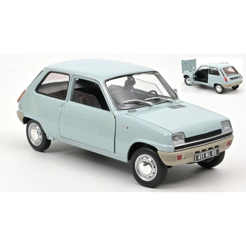 SCALE MODEL COMPATIBLE WITH RENAULT 5 1972 CLEAR BLUE 1:18 NOREV NV185380