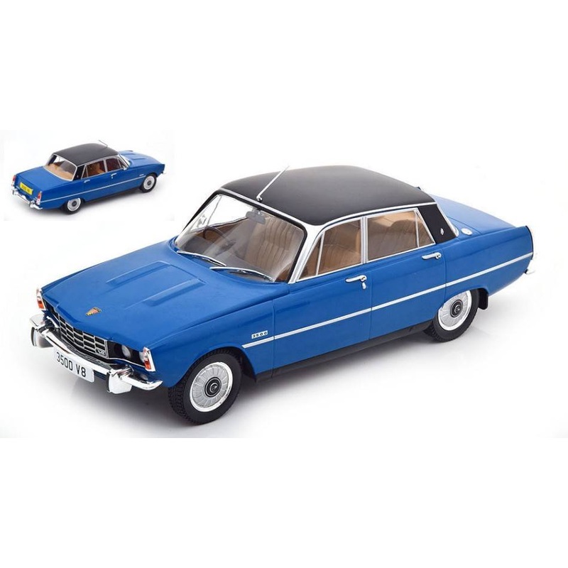 SCALE MODEL COMPATIBLE WITH ROVER 3500 (P6) BLUE MATT/BLACK 1:18 MODELCARGROUP MCG18289
