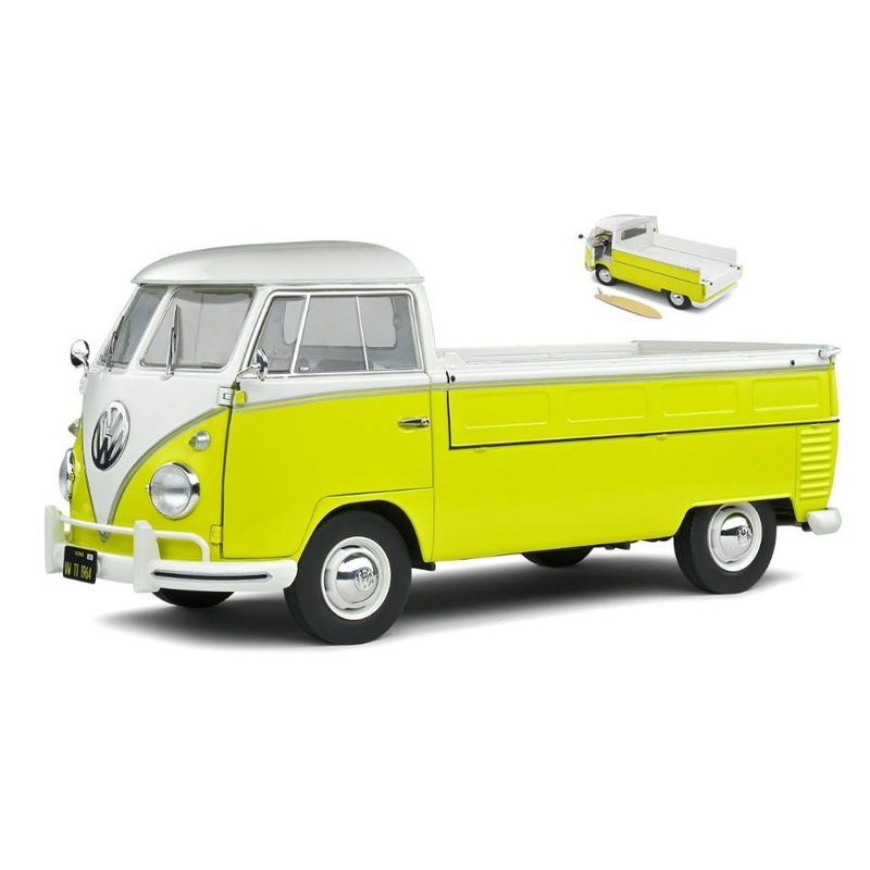 SCALE MODEL COMPATIBLE WITH VOLKSWAGEN T1 PICK UP 19520 YELLOW 1:18 SOLID SL1806706