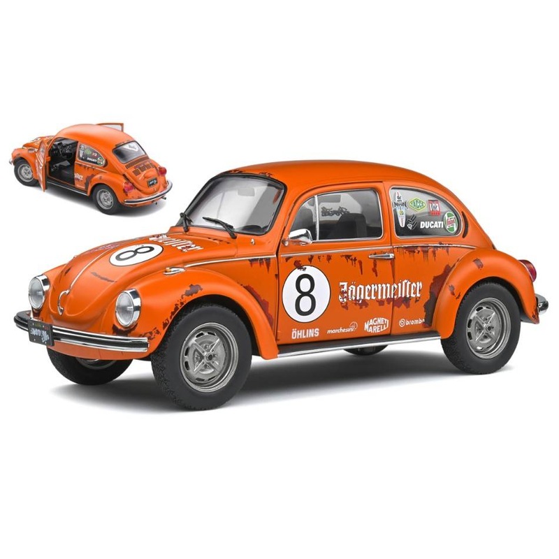 SCALE MODEL COMPATIBLE WITH VW BEETLE 1303 N.8 JAEGER TRIBUTE 1974 ORANGE 1:18 SOLID SL1800518