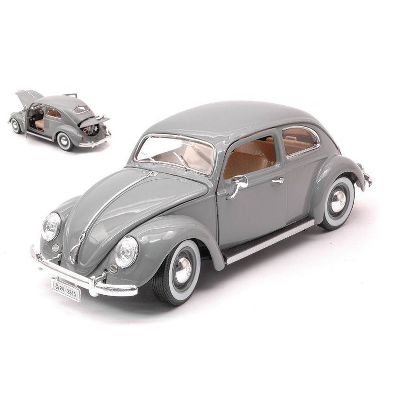 SCALE MODEL COMPATIBLE WITH VW KAFER BEETLE 1955 MOUSE GRAY 1:18 BURAGO BU12029A