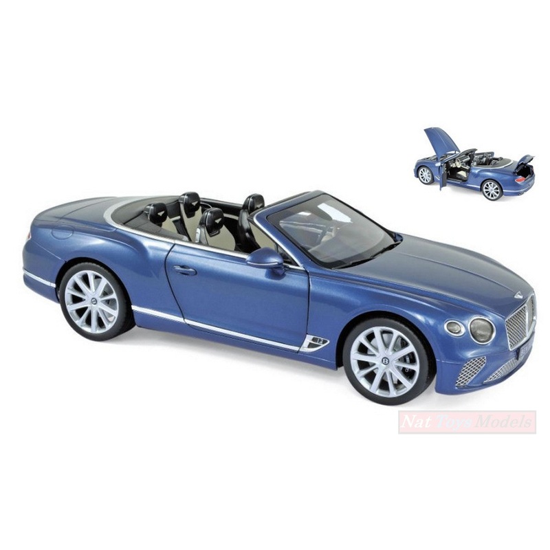 SCALE MODEL COMPATIBLE WITH BENTLEY CONTINENTAL GTC 2019 BLUE CRYSTAL 1:18 NOREV NV182785
