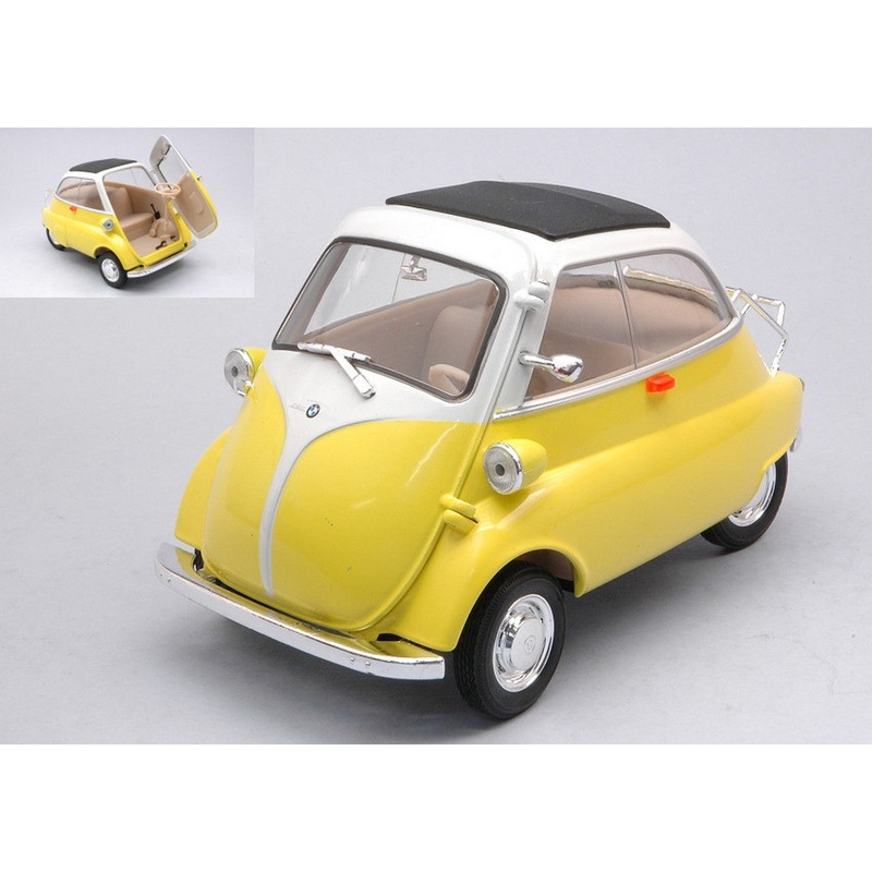 SCALE MODEL COMPATIBLE WITH BMW ISETTA 250 YELLOW/WHITE 1:18 WELLY WE24096Y