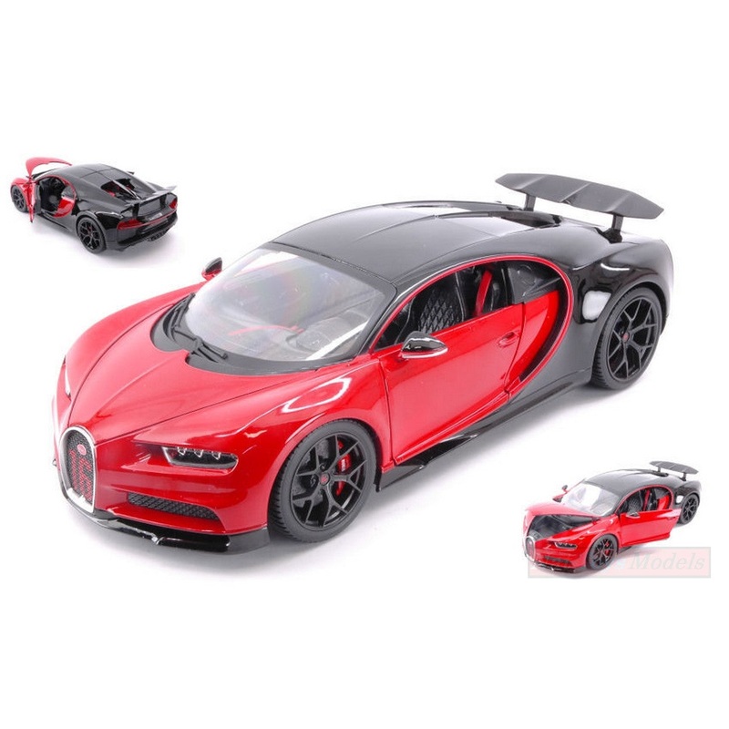 SCALE MODEL COMPATIBLE WITH BUGATTI CHIRON SPORT RED/BLACK 1:18 BURAGO BU11044R
