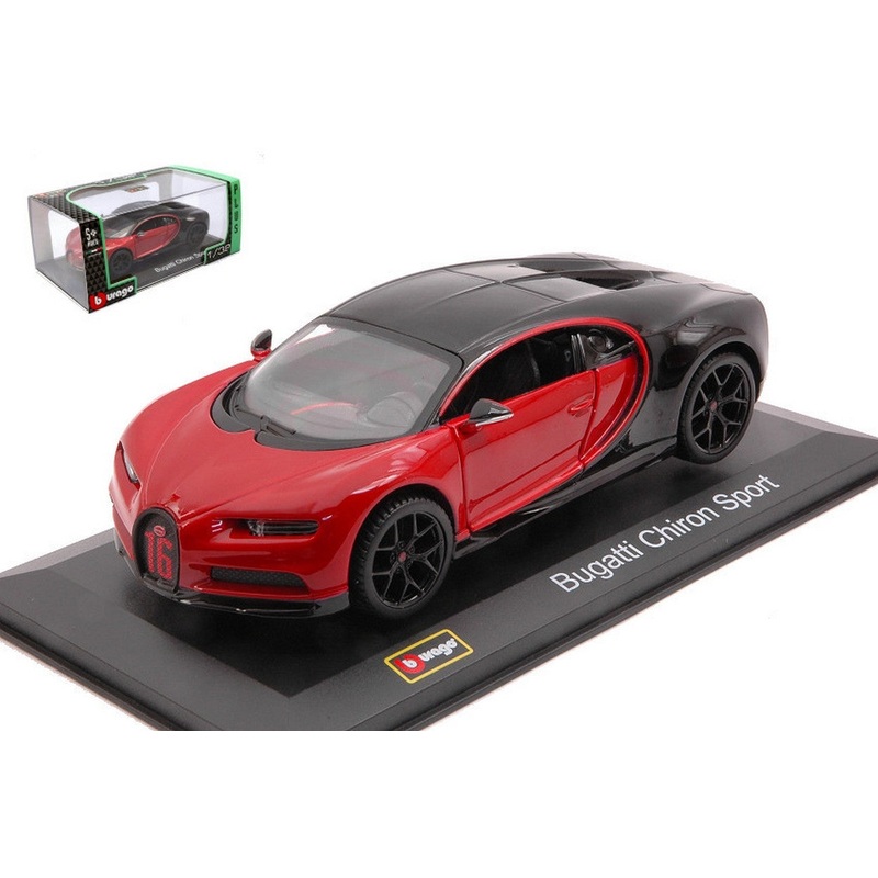 SCALE MODEL COMPATIBLE WITH BUGATTI CHIRON SPORT RED/BLACK 1:32 BURAGO BU42029